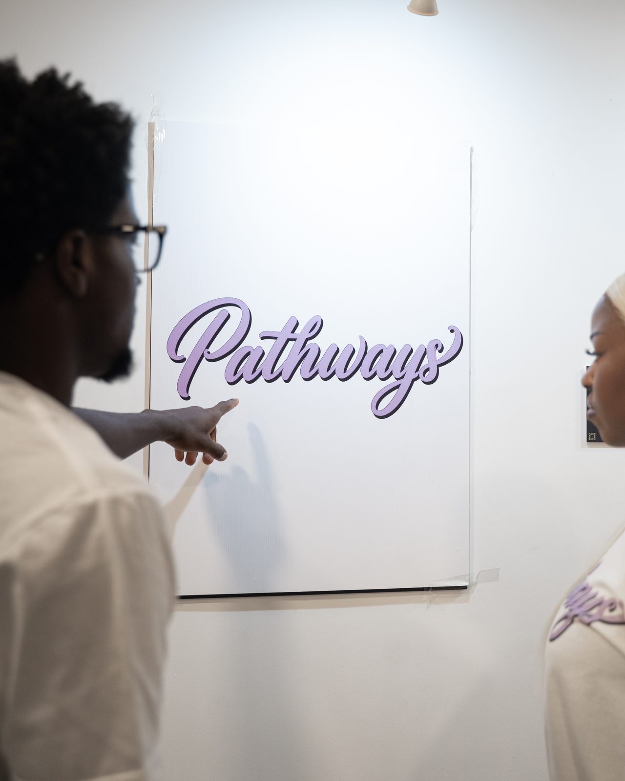 Pointing out ideas on the canvas